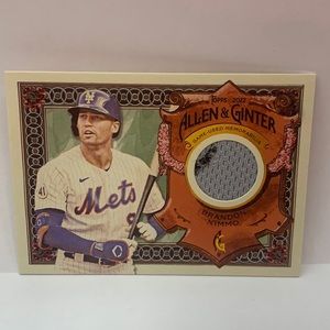 2022 Topps Allen & Ginter Brandon Nimmo Mets Jersey Trlic AGRA-BN (MISC9)